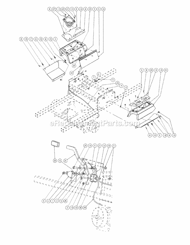 Brake Assembly Diagram and Parts List for M60-KW 53AJ8CT6050 Cub Cadet Sprayer